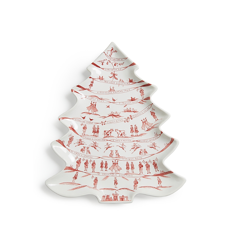 Country Estate Winter Frolic Ruby Tree Platter