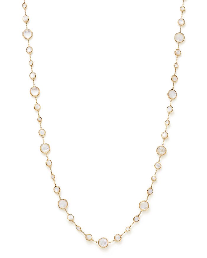 Shop Ippolita 18k Gold Lollipop Lollitini Necklace In Mother-of-pearl Doublet And Clear Quartz, 36 In Yellow Gold