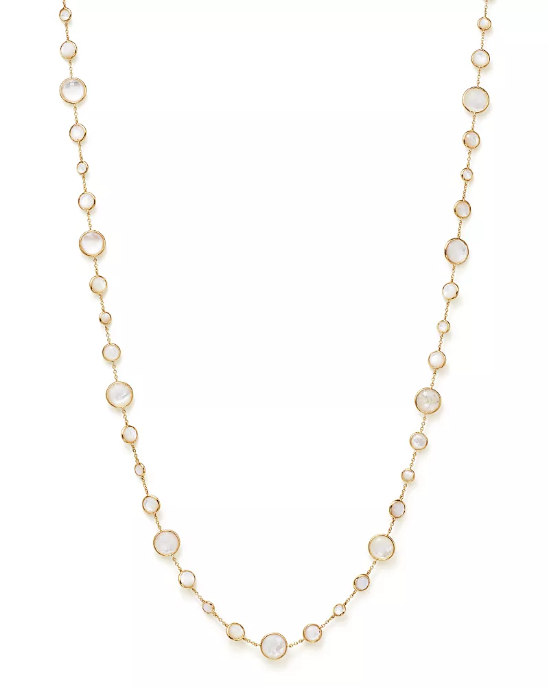 Ippolita 18K Gold Lollipop Lollitini Necklace in Mother-Of-Pearl Doublet and Clear Quartz, 36