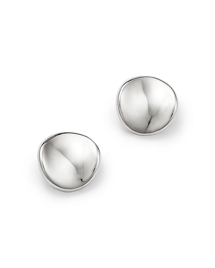 Shop Bloomingdale's 14k White Gold Disk Stud Earrings - 100% Exclusive