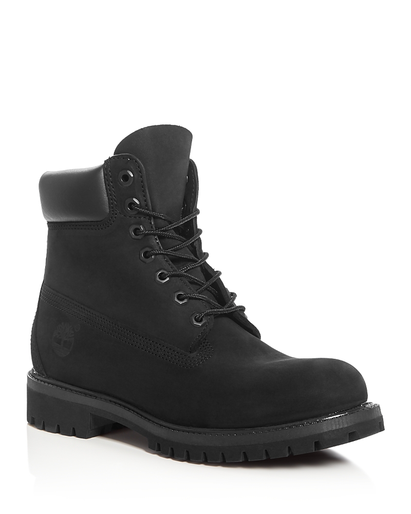 Timberland Brlack Water-proof Boots With Logo Plate In Black