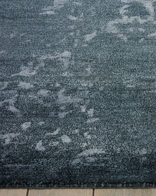 Silk Shadows Rug Collection - Abstract Blue Stone
