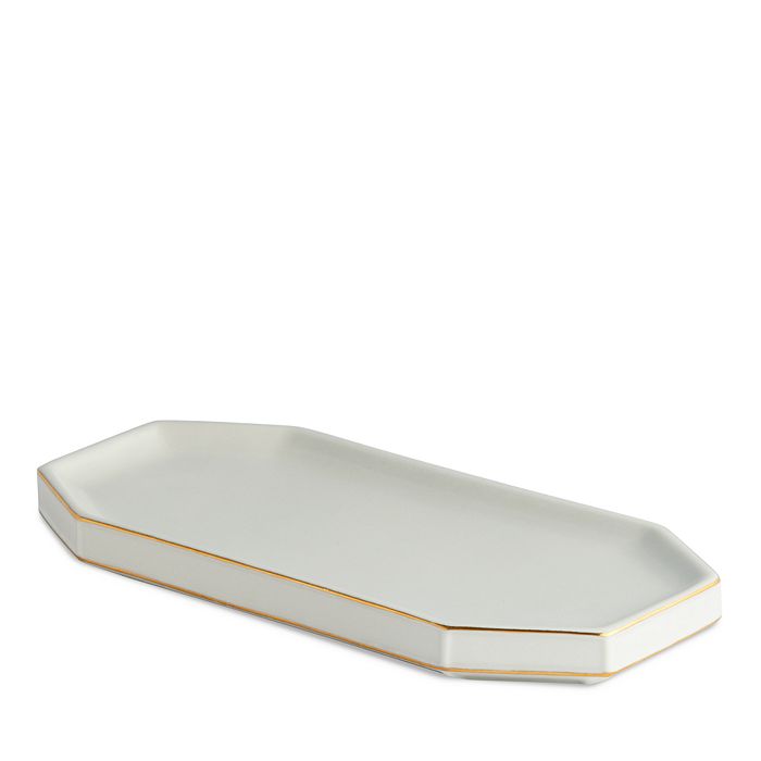 Kassatex St. Honore Tray In White / Gold
