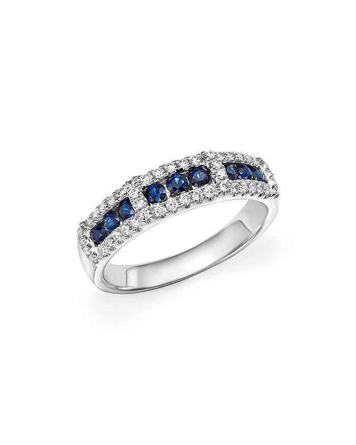 Bloomingdale's Diamond and Sapphire Band in 14K White Gold | Bloomingdale's