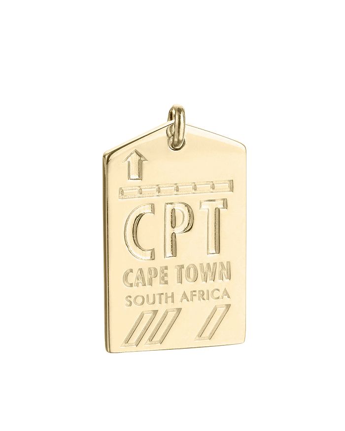 Jet Set Candy Cpt Cape Town South Africa Luggage Tag Charm In Gold