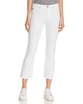 white denim cropped jeans