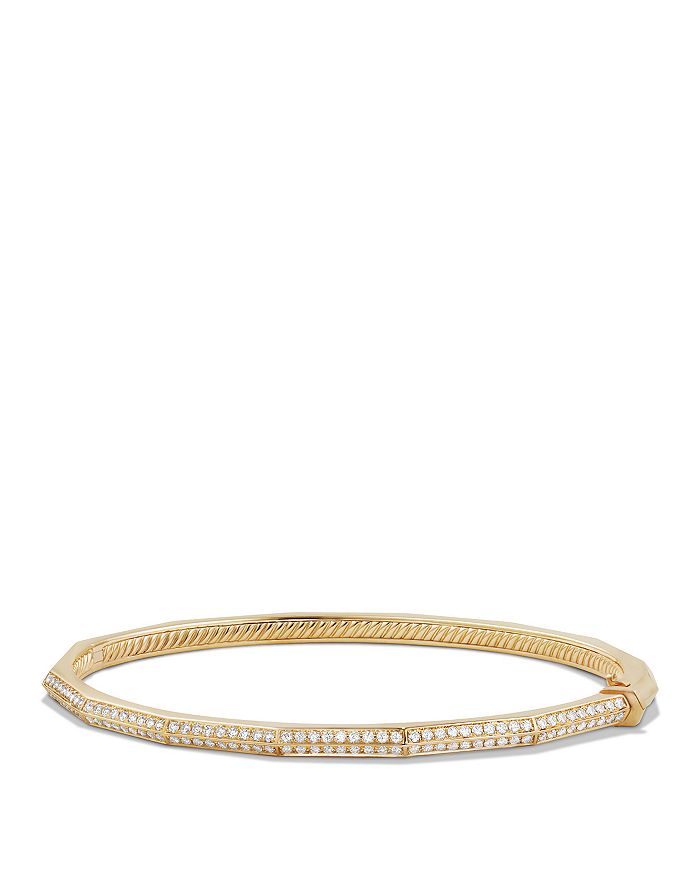 David Yurman - Stax Faceted Bracelet with Diamonds in 18K Gold