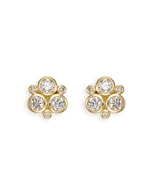 Temple St. Clair 18K Yellow Gold and Diamond Trio Stud Earrings