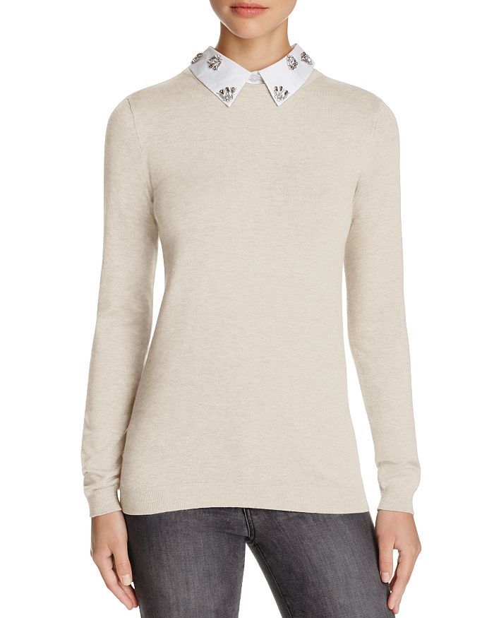 Embellished collar sweater hotsell
