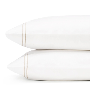 Sferra Grande Hotel Standard Pillowcase, Pair In White/taupe