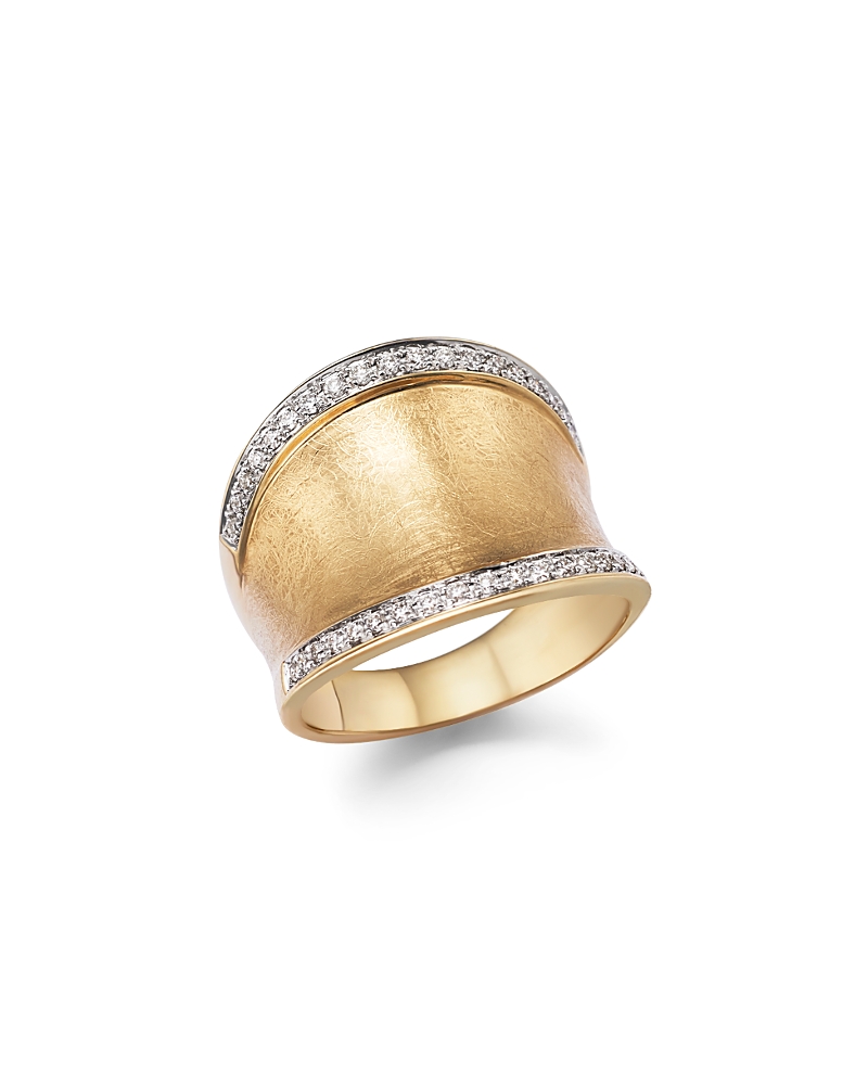 Diamond Wide Band in Matte 14K Yellow Gold, .30 tcw