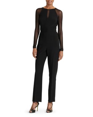 Ralph Lauren Mesh-Detail Jumpsuit | Bloomingdale's