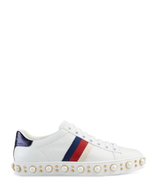 Gucci Stripe Sneakers with Bead Detail Gucci X Vans | Shoes | Gucci X Vans Beaded Suede Skate  main image 4