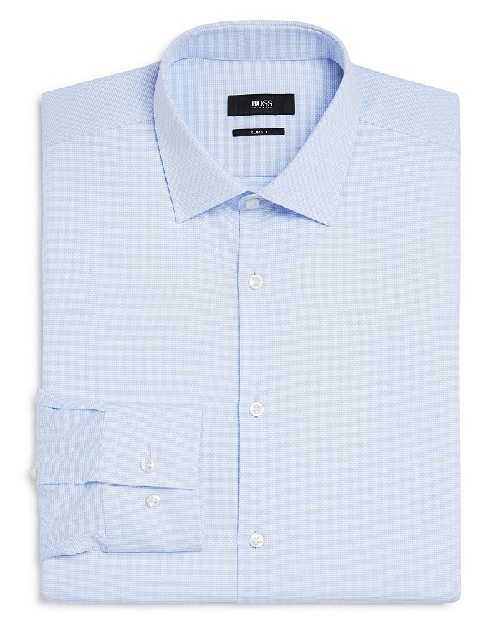 BOSS HUGO BOSS Jenno Birdseye Solid Slim Fit Dress Shirt | Bloomingdale's