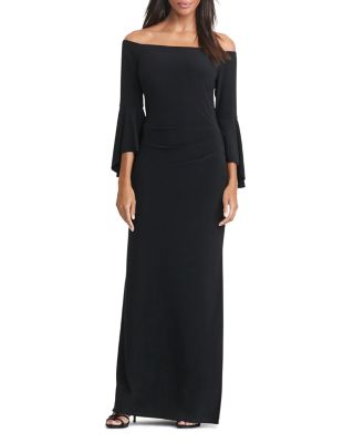 ralph lauren off the shoulder bell sleeve dress Ralph Lauren Off-The-Shoulder Bell-Sleeve Gown