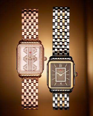 MICHELE Deco II Mid Two-Tone Watch Bracelet, 16mm - 100  display picture 1