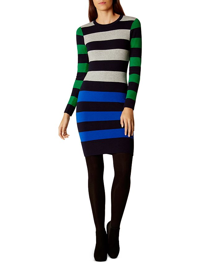 KAREN MILLEN Color-Block Stripe Dress | Bloomingdale's