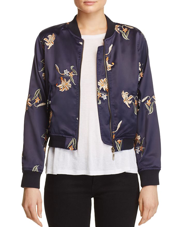 Blue Silk Satin Embroidery Human Made Flying Duck Jacket - Jackets Expert