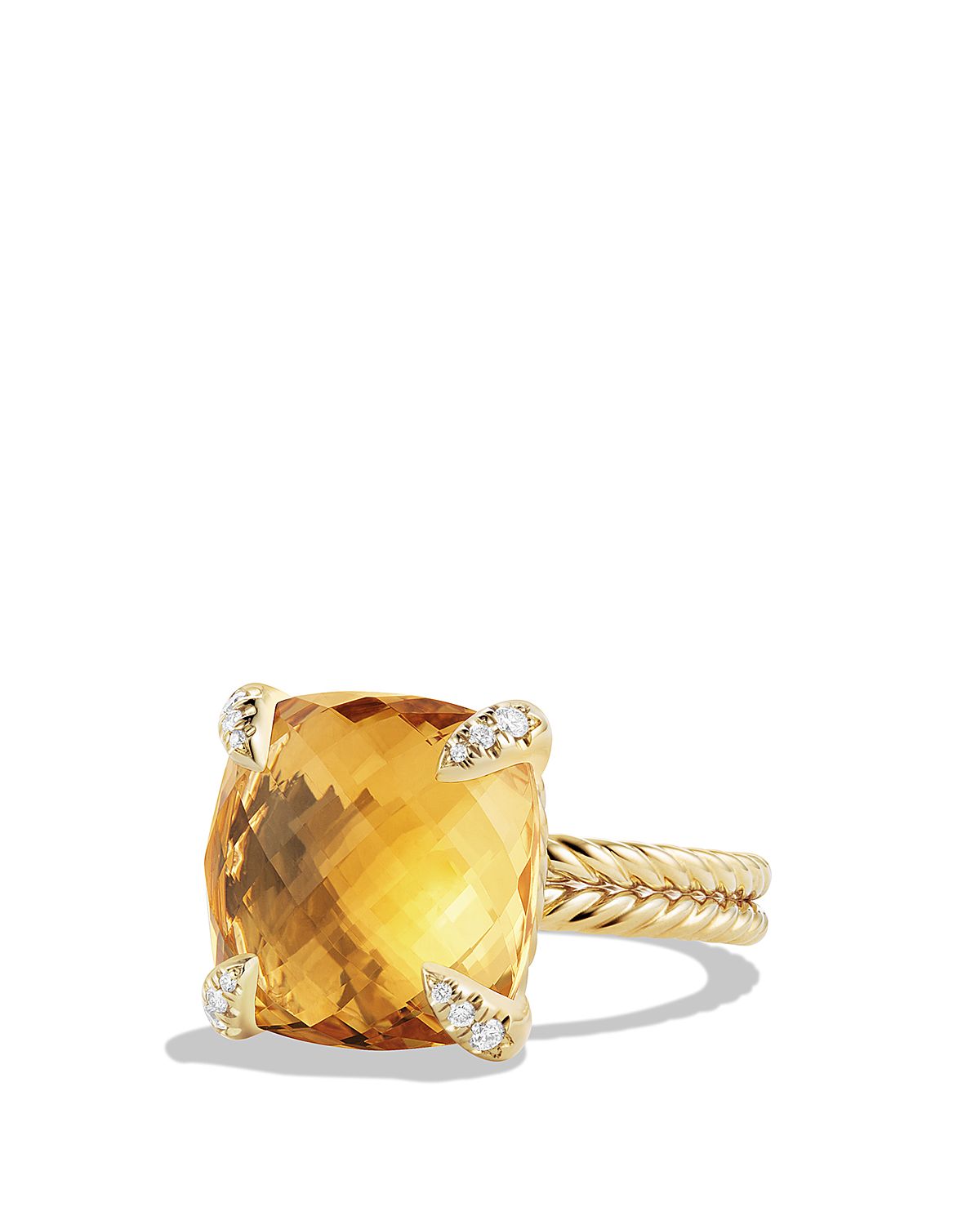 David Yurman Chatelaine Ring with Citrine and Diamonds