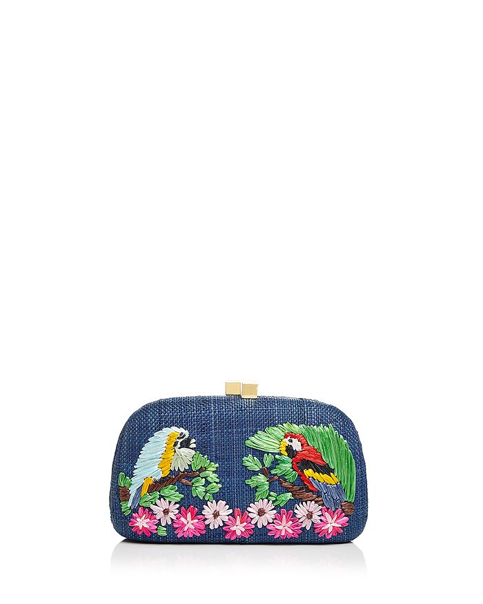 SERPUI Mia Parrots Straw Clutch Bloomingdale s