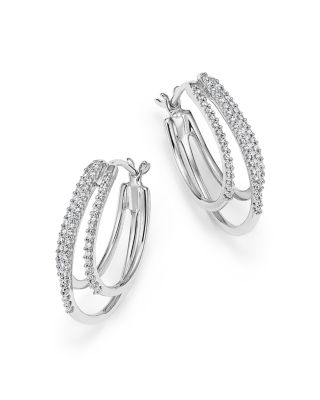 triple hoop diamond earrings