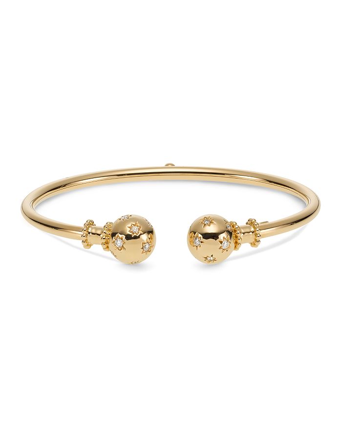 Temple St Clair 18k Yellow Gold Cosmos Bellina Bangle With Diamonds In White/gold