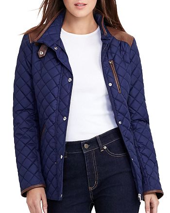 Ralph Lauren Quilted Faux Leather Trim Jacket | Bloomingdale's