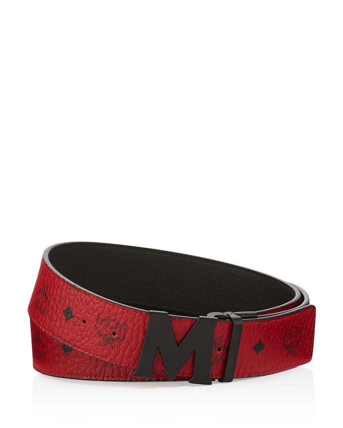 MCM Claus Matte Reversible Belt - Red for Men