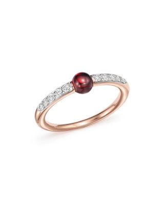 Pomellato - M'Ama Non M'Ama Ring with Garnet and Diamonds in 18K Rose Gold