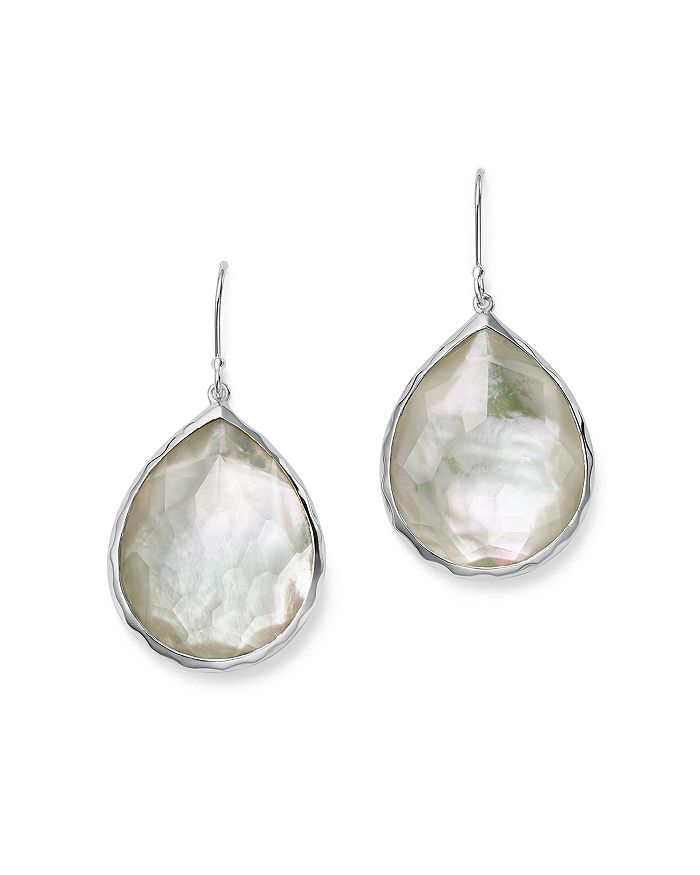Shop Ippolita Sterling Silver Wonderland Teardrop In Mother-of-pearl Earrings In White/silver