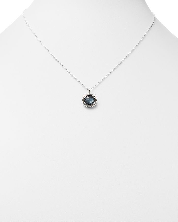 Shop Ippolita Stella Lollipop Pendant Necklace In Hematite Doublet With Diamonds In Sterling Silver, 16 In Black/silver