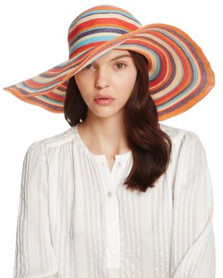 Aqua Striped Floppy Sun Hat - 100% Exclusive