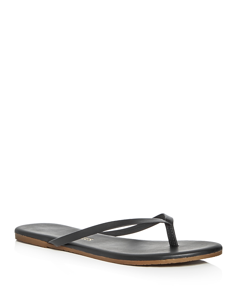Tkees Lily Leather Flip-flops In Black