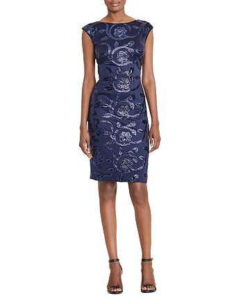 Ralph Lauren Sequin-Embellished Dress | Bloomingdale's