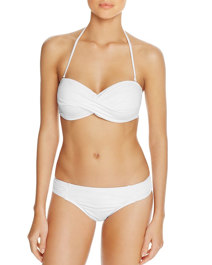 Tommy Bahama Pearl Twist Bandeau Bikini Top In White