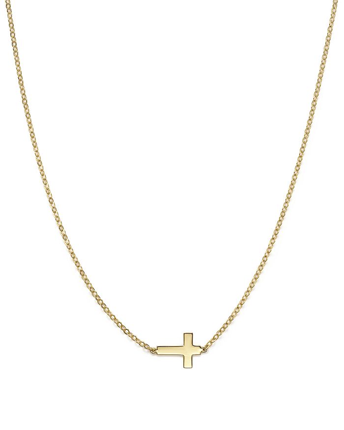 Bloomingdale's 14k Yellow Gold Small Cross Necklace, 18 - 100% Exclusive