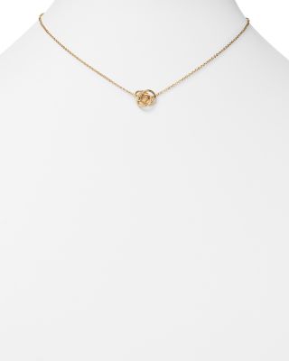 14K Yellow Gold Love Knot Necklace, 18" 