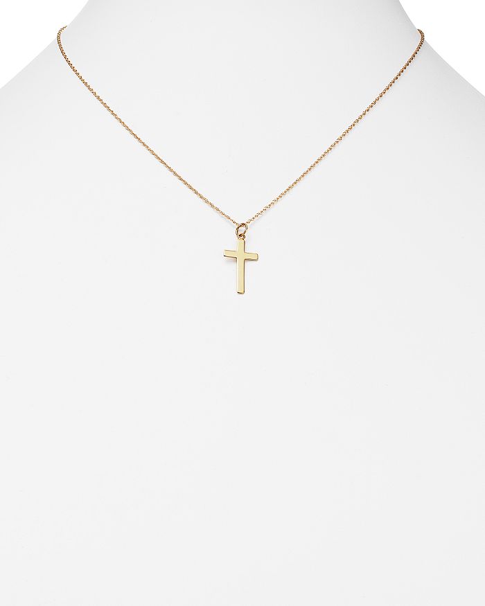 Shop Bloomingdale's 14k Yellow Gold Cross Necklace, 18 - 100% Exclusive