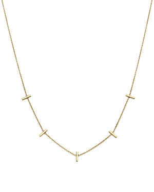 Zoe Chicco 14K Yellow Gold Bar Station Necklace, 16