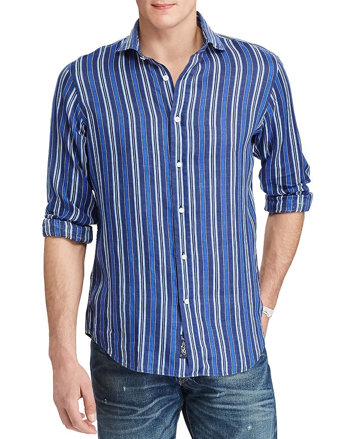 Polo Ralph Lauren Stripe Slim Fit Linen Button-Down Shirt | Bloomingdale's