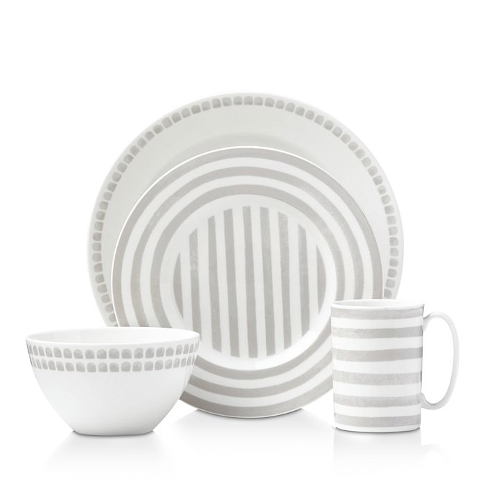 Shop Kate Spade New York Charlotte Street East 4-piece Place Setting In Gray North