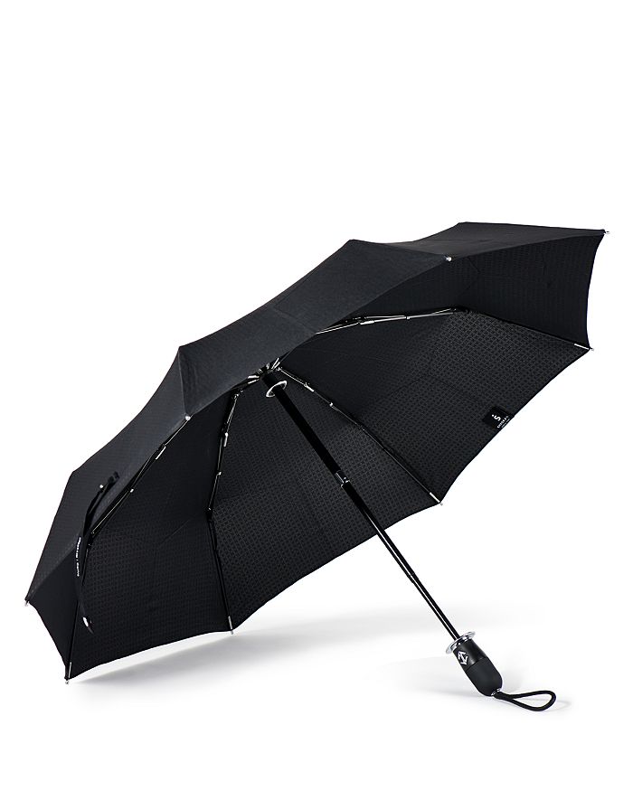 Shedrain Stratus Collection Dualmatic Compact Umbrella In Black