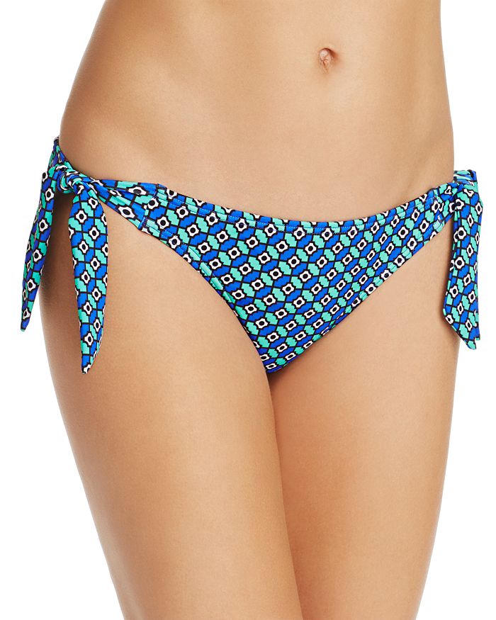 Echo Villa Tile Side Tie Bikini Bottom In Brilliant Blue