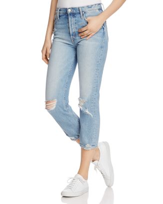 MOTHER The Tomcat Distressed Crop Jeans in The Confession | Bloomingdale's