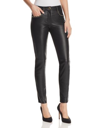 Boutique Moschino Studded Leather-Front Pants | Bloomingdale's