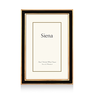 Siena Black Enamel With Gold Frame, 5" X 7"