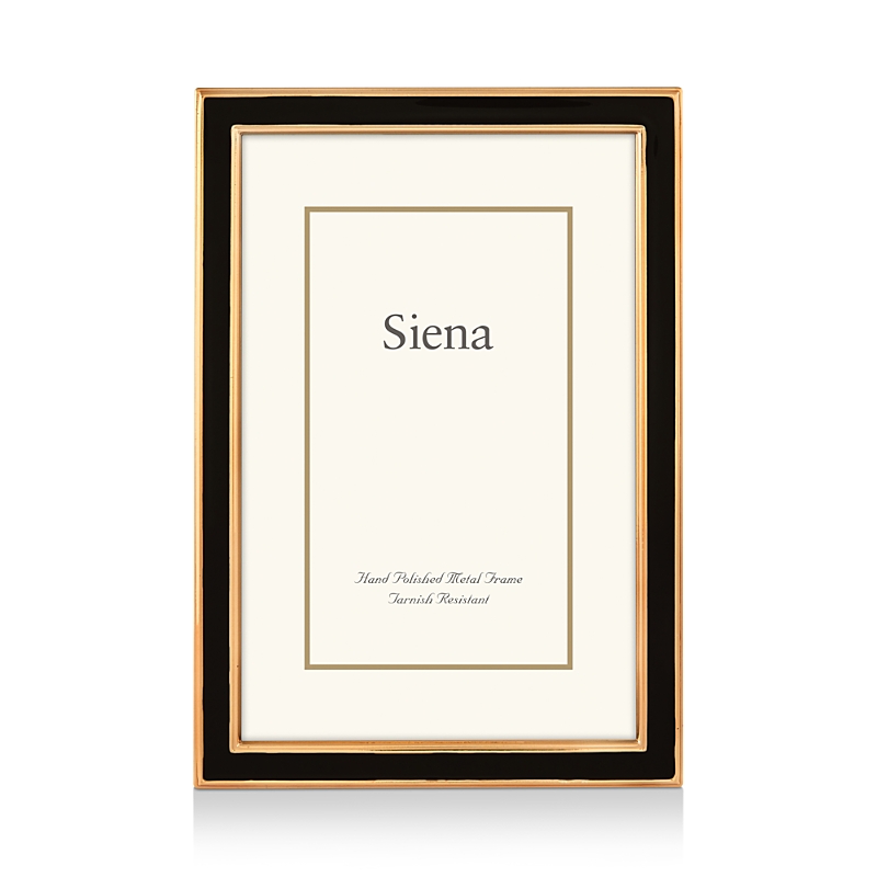Siena Black Enamel With Gold Frame, 5 X 7 In Black