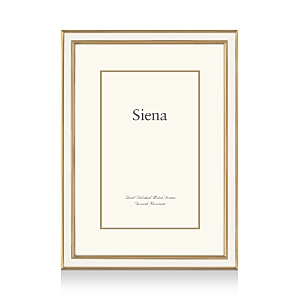 Siena White Enamel With Gold Frame, 8 X 10