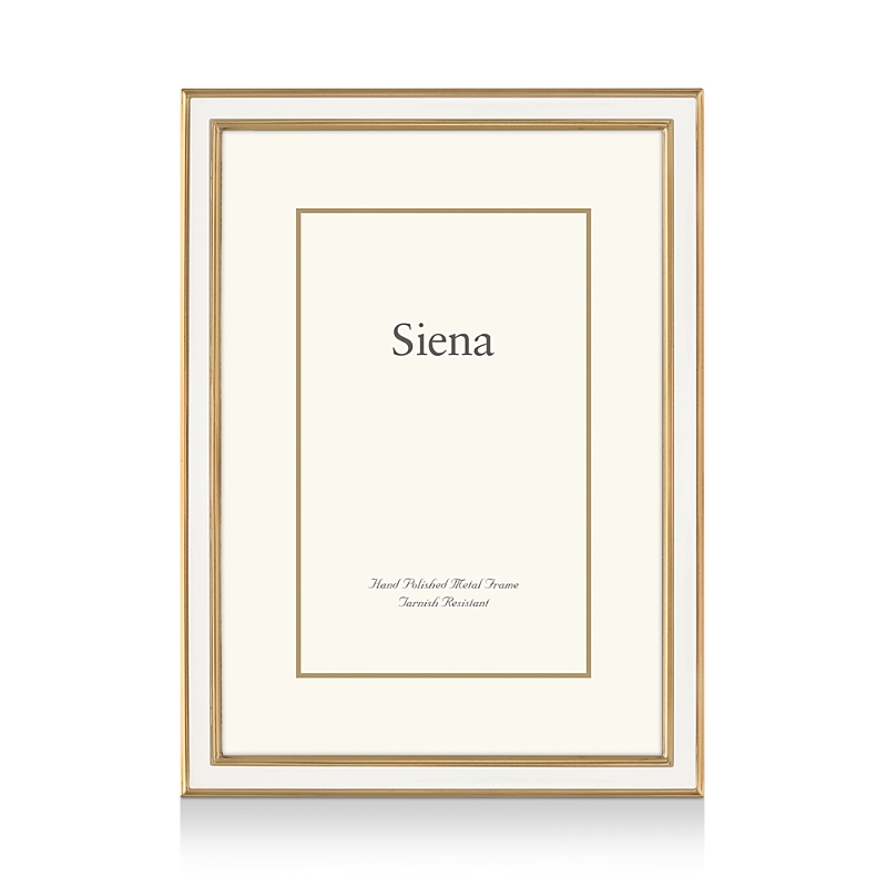 Siena White Enamel With Gold Frame, 8 X 10 In White