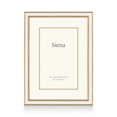 Siena - White Enamel with Gold Frame
